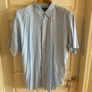 3XLT -POLO RALPH LAUREN - SS Light Blue Linen Material - Blue XXXLT NWOT